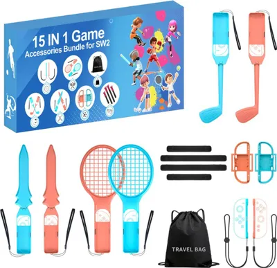Immagine prodotto di Nintendo Switch 2 Sport Pacchetto accessori per famiglie 15 in 1 Arancione Blu