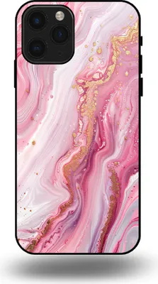 Produktbild von Smartphonica Handytasche passend für iPhone 11 Pro mit Marmordruck - TPU Rückseitenschutzhülle Marmordesign - Pink
