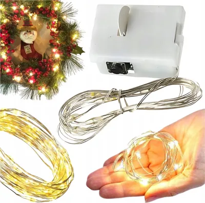 Produktbild von Led Lichter Auf Einem Draht 30 Led Warmweiss 3 Modi, 3M, Für Batterie Lr44