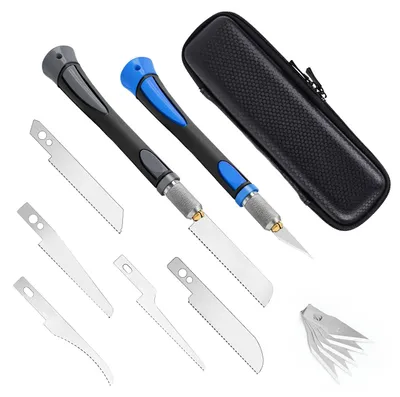Modellbau-Werkzeugset mit Mini-Handsäge und 6 Bastelmessern