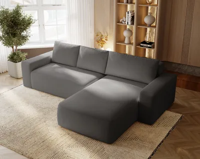Produktbild von Ecksofa L-Form Aldo - Eckcouch mit Bettkasten, Schlaffunktion - Ecksofa 250 cm Rechts (Creme - Komodo 10)