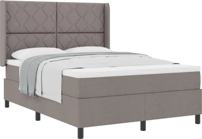 Productafbeelding van vidaXL Boxspringbed met matras, taupekleurig, 140 x 190 cm, met stoffen bekleding