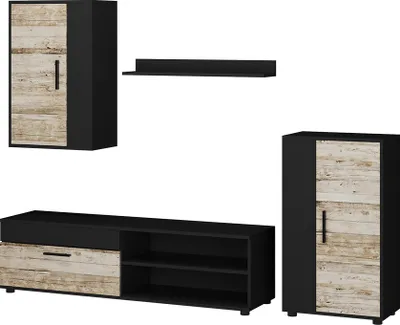 Produktbild von Wohnwand Vicco Berno Anthrazit/Beige 4-teiliges Set, Model 53280