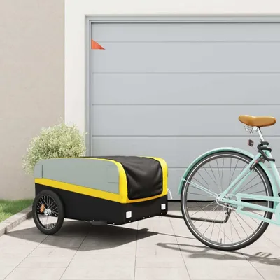 Productafbeelding van Maison Exclusive - Fietsaanhanger, zwart en geel, 45 kg, staal