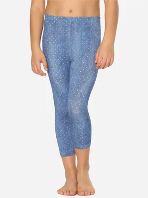 Image de Leggings 3/4 pour fille Merry Style MS10-405 (bleu à pois, taille 116)