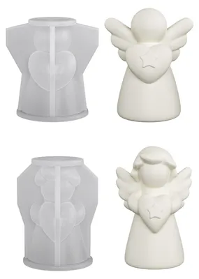 Produktbild von Silikonform Set Engel und Stern - 3D Gießformen für Bastelarbeiten - 2-teilig