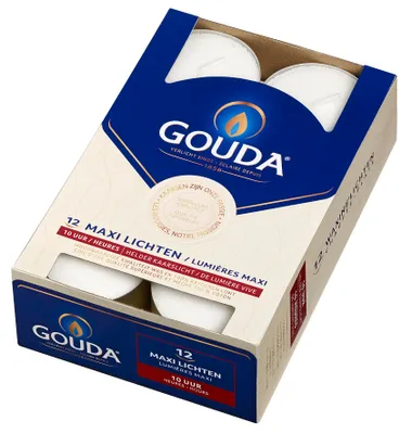 Obrázok produktu pre Voskové sviečky Gouda biele - 12 kusov