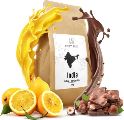 Produktbild von Mary Rose - Kaffeebohnen India Karnataka Premium 1kg - Premium Spezialitätenkaffee Omniroast 100% Arabica - Frisch Geröstet -Nuss Schokolade Zitrone