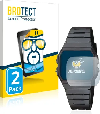 Produktbild von 2x Für Casio Collection Uni F-91W Schutzfolie BROTECT Displayschutz Display Schutz Folie Klar Transparent
