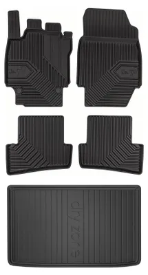 Produktbild von Gummimatten + Kofferraumwanne für Renault Captur I 2013-2019 (SUV/Crossover, oberer Ladeboden) – Schwarz, passgenau – Wielganizator