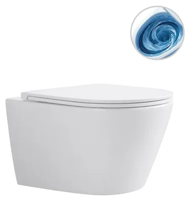 Imagen del producto de Inodoro de pared Toluco, Vortex - descarga por remolino - sin tapa - blanco brillante - 49,5 x 36,5 cm