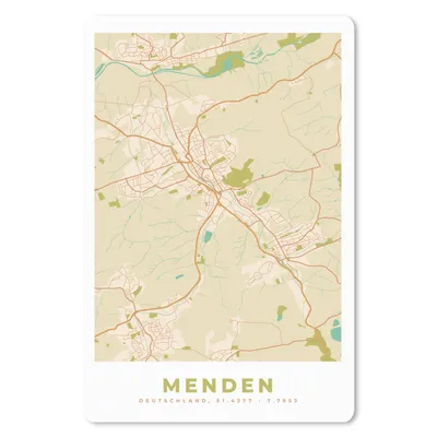 Produktbild von MuchoWow® Mauspad Mousepad Menden - Karte - Vintage - Stadtplan 18x27 cm - Mousepads - Maus Mat - Pad - Mausunterlage