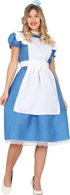 Produktbild von Blaues Kleid mit Schürze Kostüm Märchen Wunderland, Groesse:S