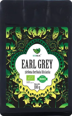 Zdjęcie produktu dla HERBATA ZIELONA LIŚCIASTA EARL GREY100 g - ECOBLIK