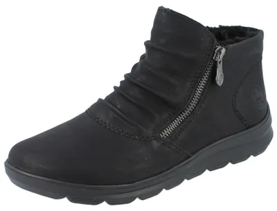 Produktbild von RIEKER Belinga Damen Kurzstiefel schwarz Kunstleder - Größe: 39