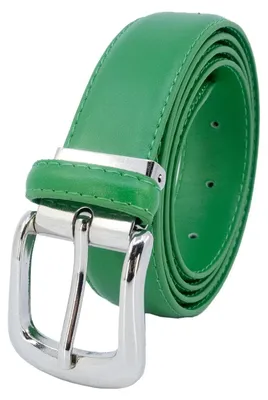 Produktbild von Ledergürtel Gürtel Herrengürtel - 120 cm - Rindleder - 3 cm breit - Verstellbare Ratschenschnalle - Silberfarbene Schnalle