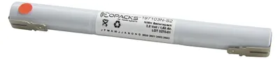 Image de CoPacks : Batterie NiMH pour éclairage de sécurité - Format AA - 3,6 V - 1600 mAh - 150x15 mm (+6,3mm / -4,8mm Faston)