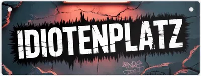 Produktbild von Idiotenplatz Metallschild Graffiti Design