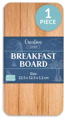 Obrázek produktu pro Creative Home Dřevěná krájecí deska s olejovou úpravou | 22,5 x 12,5 x 1,2 cm | Přírodní bukové dřevo | Oboustranná | Ideální do každé domácnosti a kuchyně