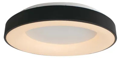 Produktbild von LED Deckenleuchte, Metall, Schwarz, 360° Abstrahlung, D 60cm
