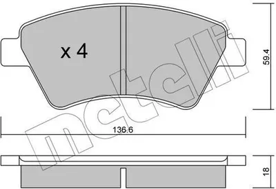 Produktbild von METELLI Bremsbeläge Satz Vorne Bremsklötze für RENAULT KANGOO (KC0/1) 22-0544-0