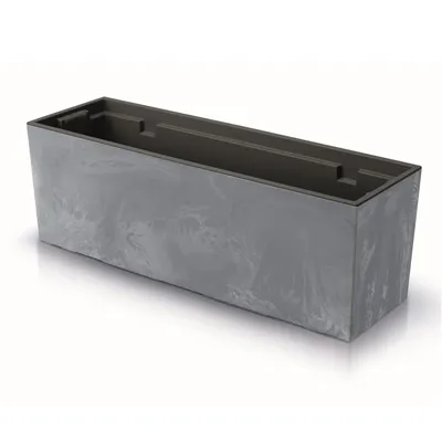 Obrázok produktu pre Květináč na okenní parapet šedá Imitácia Beton 58 x 18 x 19,5 cm s Vložkou