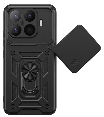 Produktbild von Mayaxess, Hülle für Xiaomi 17T Pro mit Schiebe-Kameraabdeckung und Magnetring, Schwarz