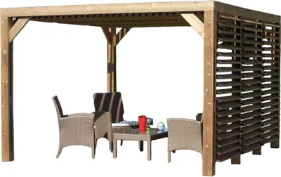 Image de Pergola 10.67m² bois traité - Habrita - THO3531VTI - thermauvent