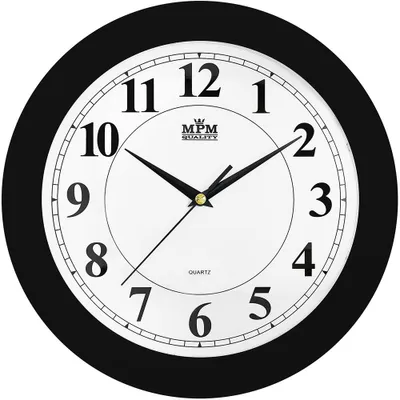 Obrázok produktu pre Nástenné hodiny MPM, 2460.90.SW - čierna, 31cm