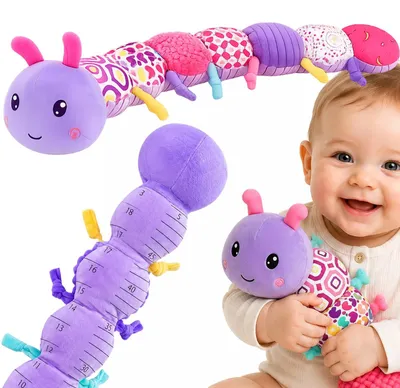 Produktbild von Sensorische Raupe Baby Spielzeug Kuscheltier Rassel Musikspielzeug Plüsch Interaktiv für Neugeborene 51 cm
