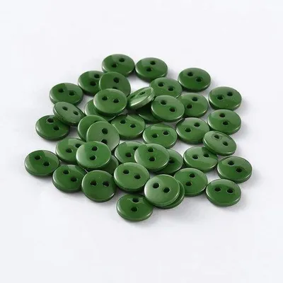 Produktbild von Grüne Rundknöpfe 12,5mm 2-Löcher Harsknopf Nähen