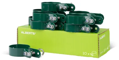 Produktbild von Alberts Geflechtspannstab-Schelle | grün kunststoffbeschichtet | Schellen-Ø 60 mm | 10er Set