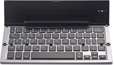 Produktbild von Tragbare Bluetooth-Tastatur, BT-Verbindung | faltbar | leichtes Design | intelligente Energieeinsparung | Aluminiumlegierungsmaterial, grau