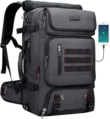 Produktbild von Reiserucksack Herren Groß Nylon 17 Zoll Laptop Silbergrau