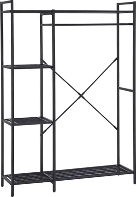Zdjęcie produktu dla Szafa otwarta Marek - 120x40x171cm - czarny metal