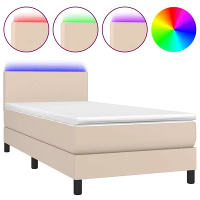 Produktbild von Boxspringbett mit Matratze & LED Cappuccino-Braun 80x200cm