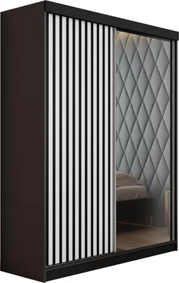 Obrázek produktu pro KIER FURNITURE MALANI 138 víceúčelová skříň - grafit + bílá 138x205x59 cm