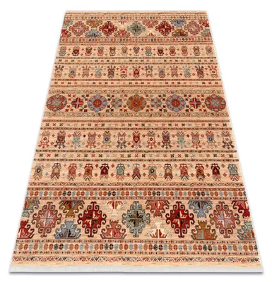 Zdjęcie produktu dla Dywan wełniany KESHAN Frędzle, orientalny 7684/53555 beż / terakota beżowy 120x145 cm