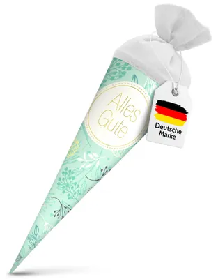 Produktbild von itenga Geschwisterschultüte 35cm Pflanzen ALLES GUTE Geschenkverpackung