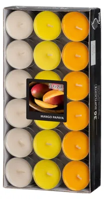 Produktbild von 36 Gala Flavour by GALA Duftlichte Ø 38 mm, 17 mm pfirsich - Mango-Papaya Ton in Ton 96974 Teelichte Duftkerzen