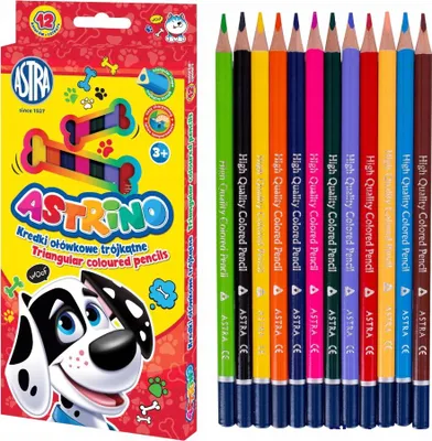 Immagine prodotto di Pastelli a matita 12 colori triangolari Astrino