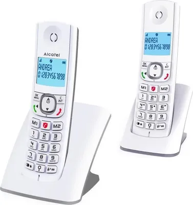 Image de Téléphone sans fil ALCATEL F530 Duo, 2 combinés, Blocage d'appels, Mains libres, 2 mémoires directes, Blanc/Gris