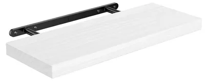 Obrázek produktu pro Nástěnná police bílá, MDF, rozměry 40x15x1,5 cm, závěsná police, dekorativní police