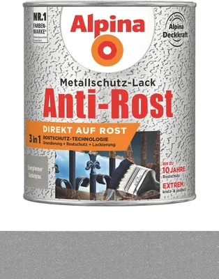Produktbild von Alpina Metallschutzlack Anti-Rost Eisenglimmer Dunkelgrau 750 ml