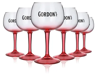 Produktbild von 6x Gordons Glas 0,45l Ballonglas Gin Tonic Pink Rosa Cocktail Gläser Set Gastro