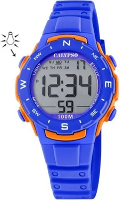 Produktbild von Calypso Digital Crush Kinderuhr Quarz Silikonband blau Datum K5801/3
