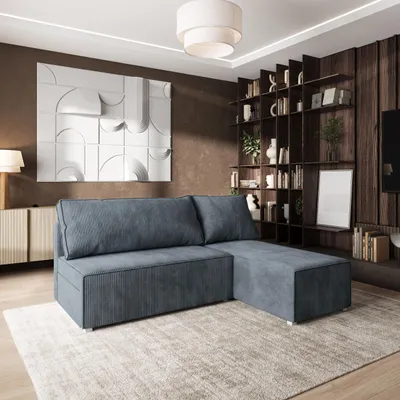 Produktbild von Masseno Ecksofa BRISO P mit Schlaffunktion L-Form, Sofa mit Bettkasten, Wohnzimmersofa, Couch, Soffa, Bettsofa, Couchgarnitur- Grau, POSO 60