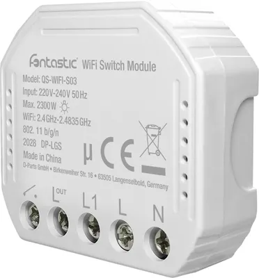 Image de Interrupteur encastré Fontastic WLAN pour interrupteurs et prises, compatible avec Android, iOS, Alexa et Google Assistant