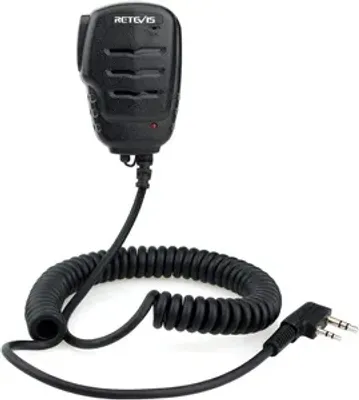 Obrázok produktu pre Retevis RS111 Hlasitý ručný mikrofón 2 pinový rádiový mikrofón kompatibilný s vysielačkou retevis
