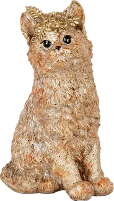 Obrázek produktu pro Clayre & Eef Dekorativní figurka kočka 16x14x25 cm béžová plastová